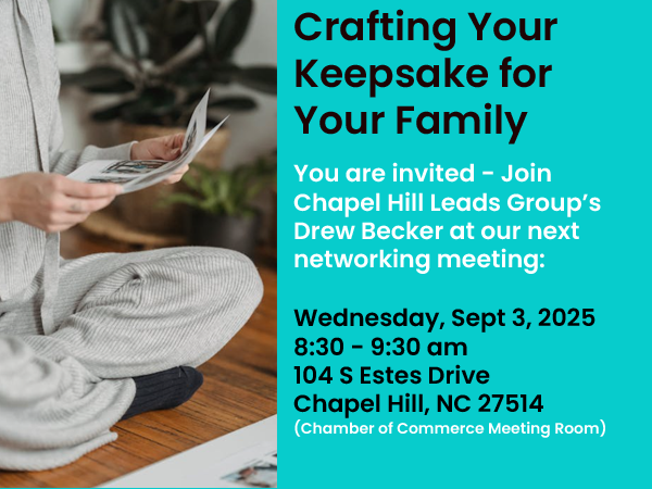 Networking presentation by Drew Becker of Realization Press at Chapel Hill Leads Group